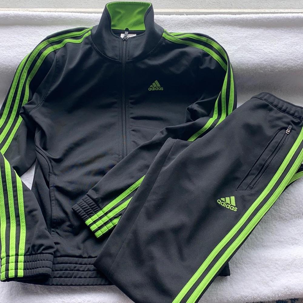 Adidas Lime Green Tracksuit Womens XS